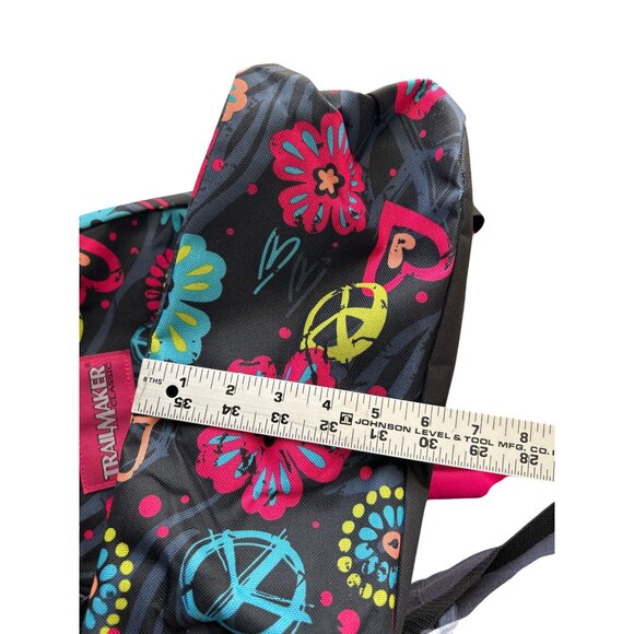 Trailmaker 16" Backpack Peace & Love Design Bonus Pencil Case School Or Travel - Picture 8 of 8